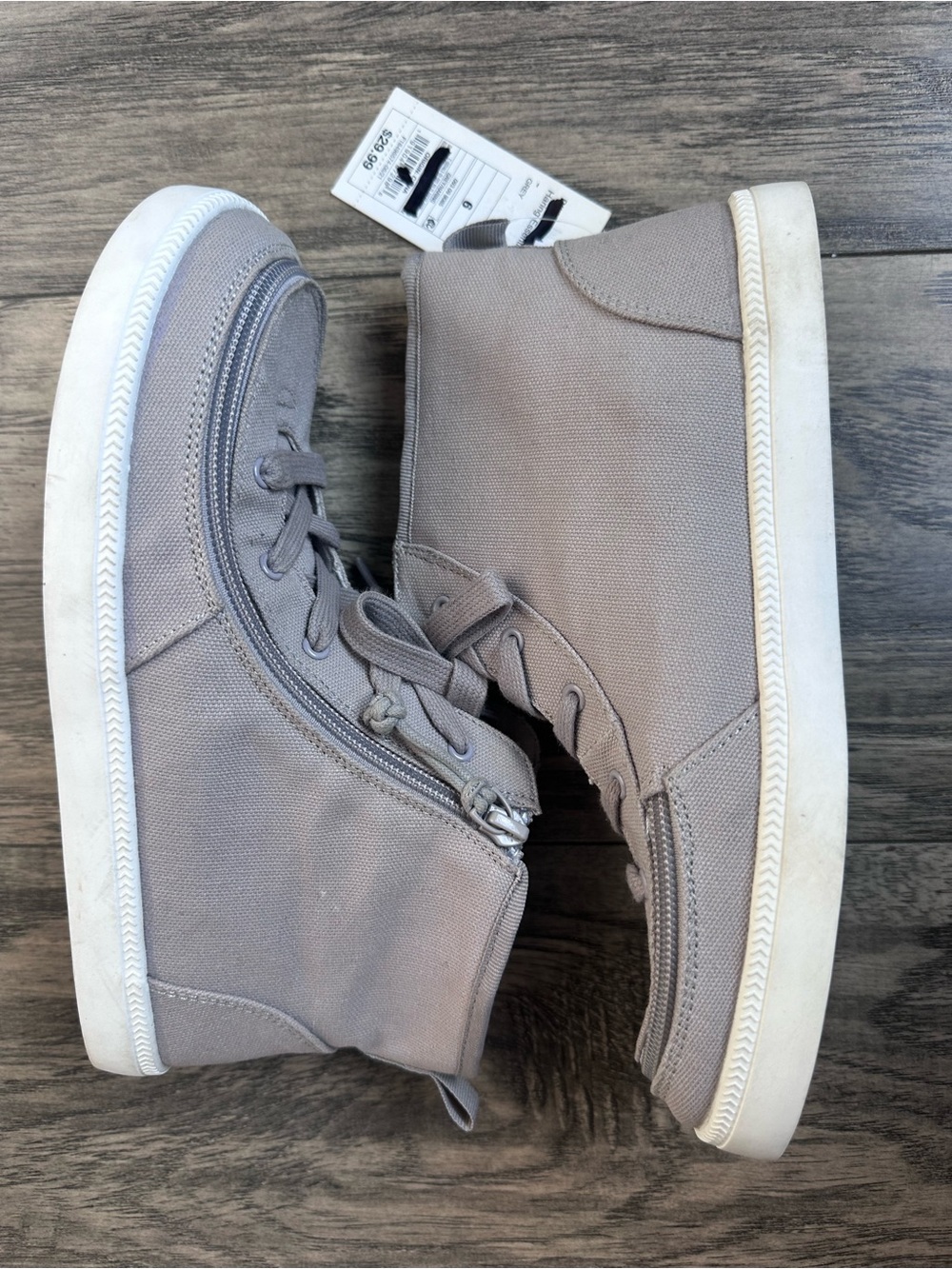 Men's High-Top Canvas Sneakers in Taupe